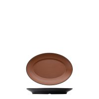 COU COU Dual Colour Brown & Black Oval Plate - 310x220mm (Pack of 12)