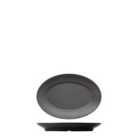 COU COU Dual Colour Grey & Black Oval Plate - 310x220mm (Pack of 12)