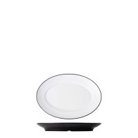 COU COU Dual Colour White & Black Oval Plate - 310x220mm (Pack of 12)