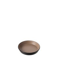 COU COU Dual Colour Beige & Black Flat Round Bowl - 190mm (Pack of 12)