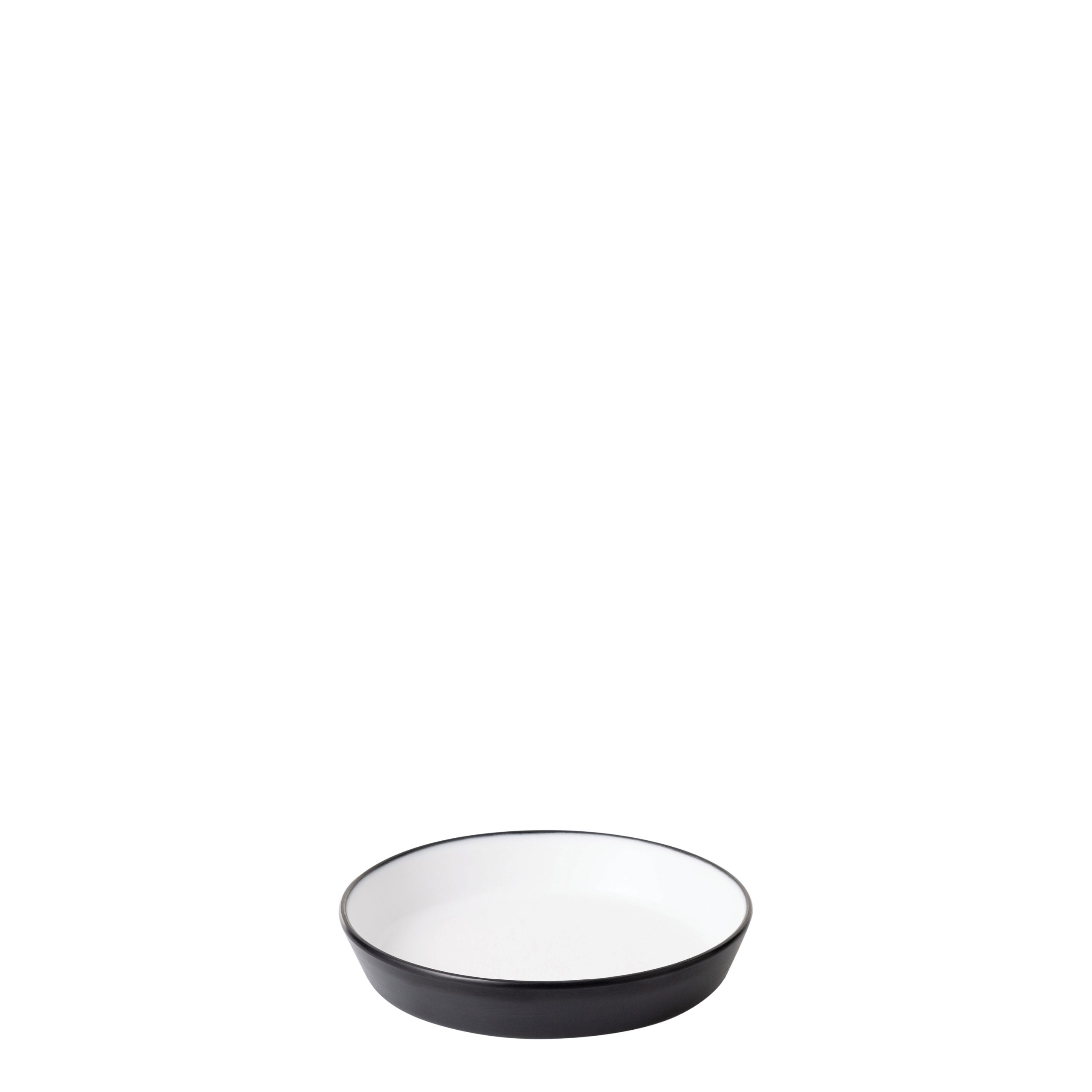 COU COU Dual Colour White & Black Flat Round Bowl - 500ml (Pack of 12)