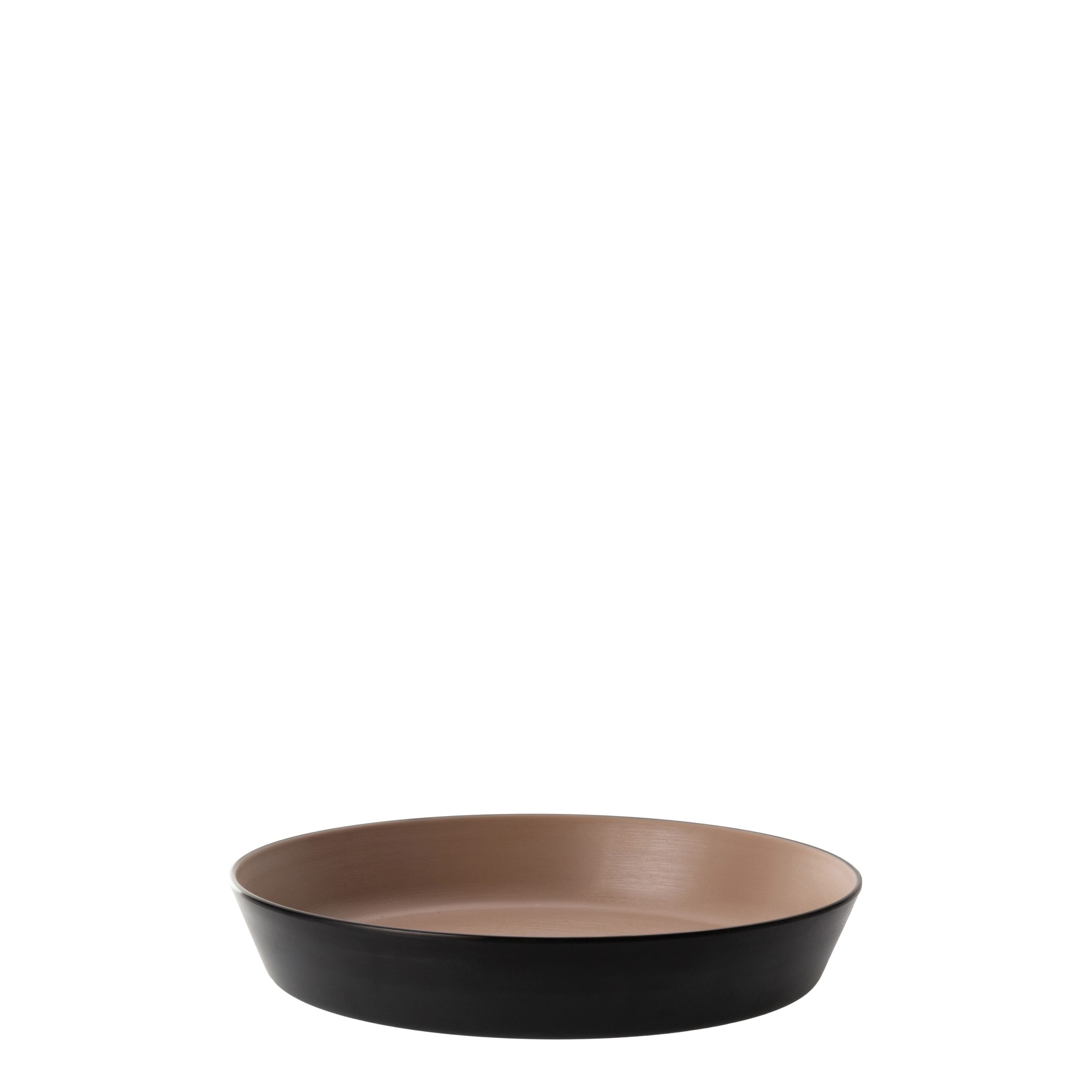 COU COU Dual Colour Beige & Black Flat Round Bowl - 290mm (Pack of 12)
