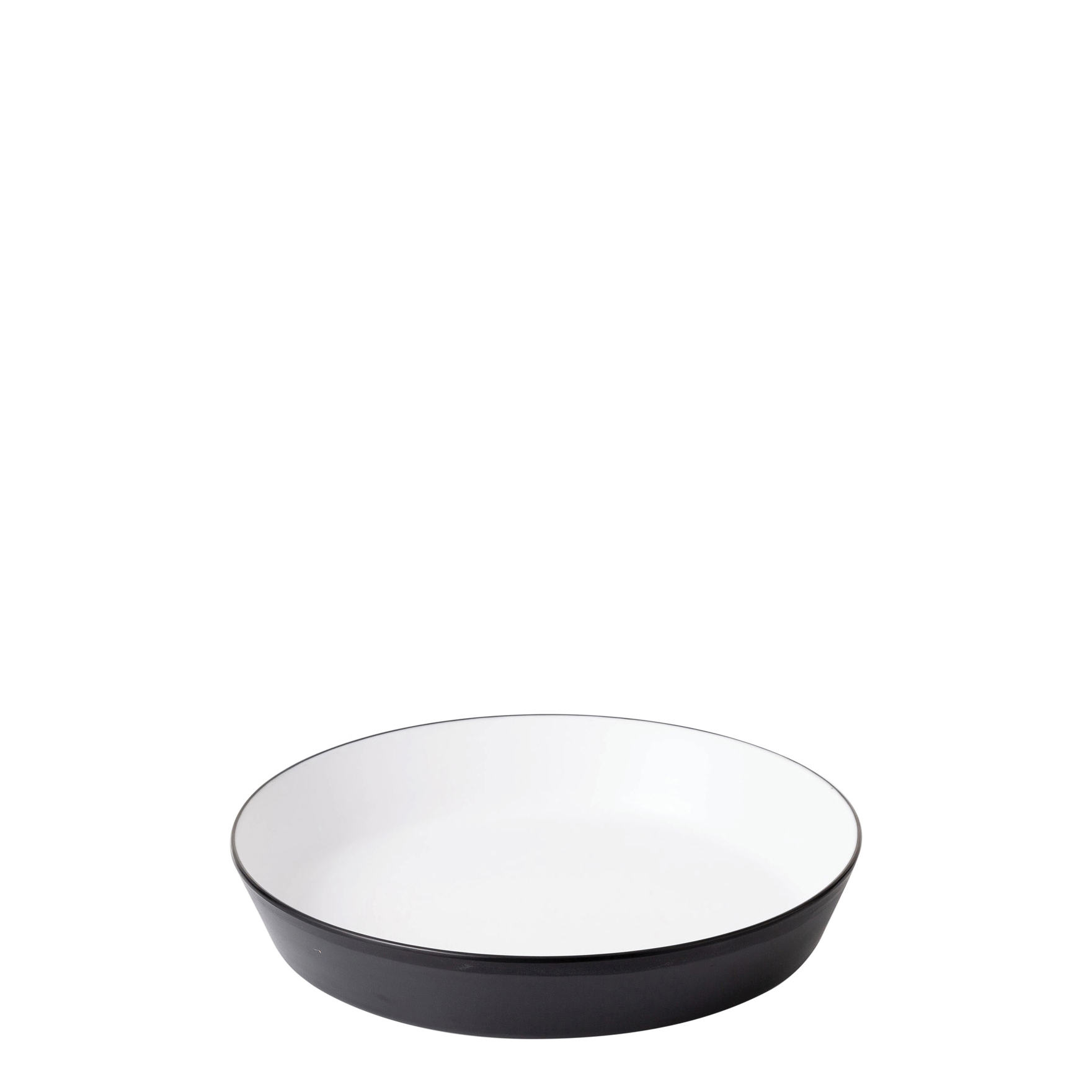 COU COU Dual Colour White & Black Flat Round Bowl - 2000ml (Pack of 12)