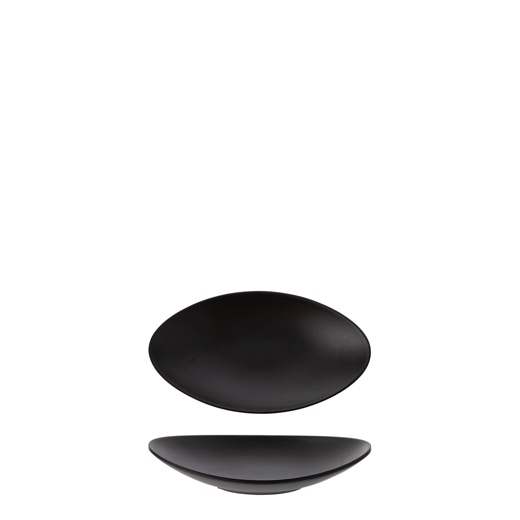 COU COU Matte Black Oval Plate - 185x100mm (Pack of 12)
