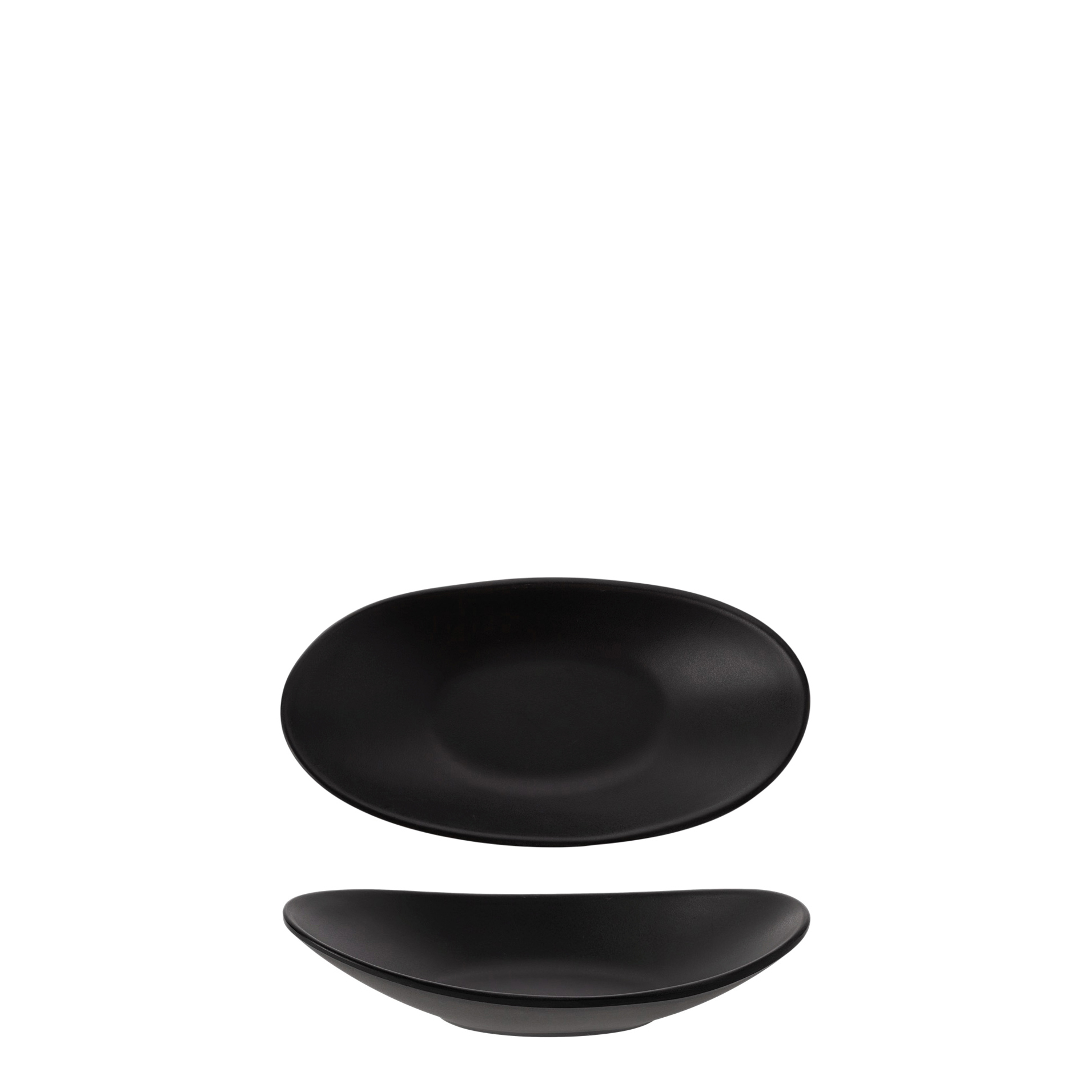 COU COU Matte Black Oval Plate - 210x110mm (Pack of 12)