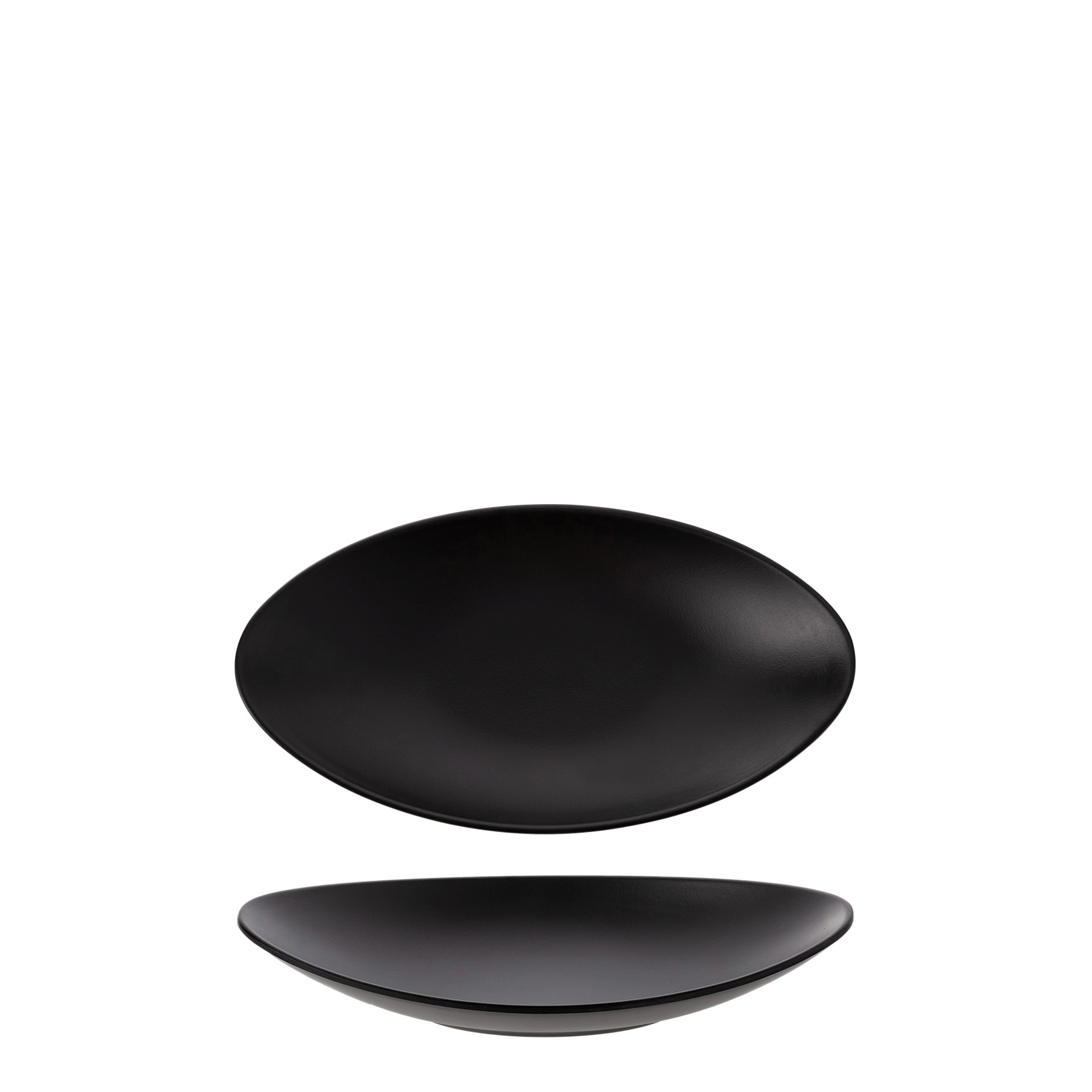 COU COU Matte Black Oval Plate - 245x135mm (Pack of 12)