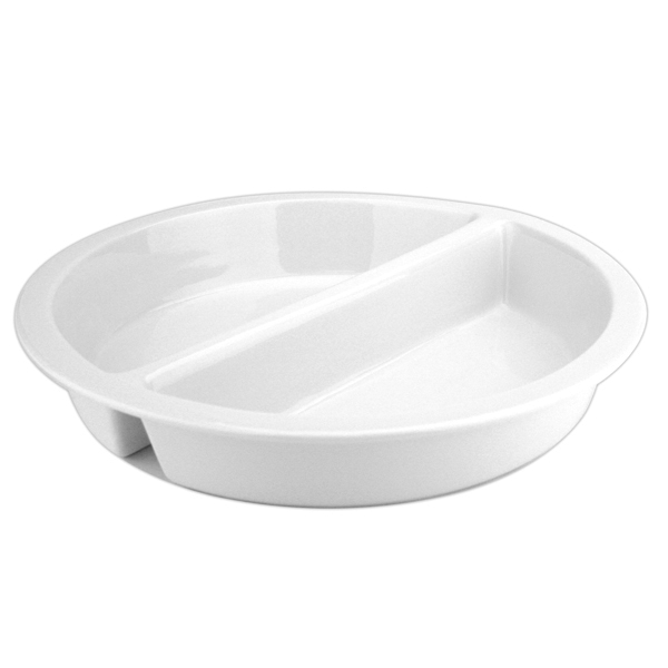 Athena Round Porcelain Food Pan W. Divider - 5800ml