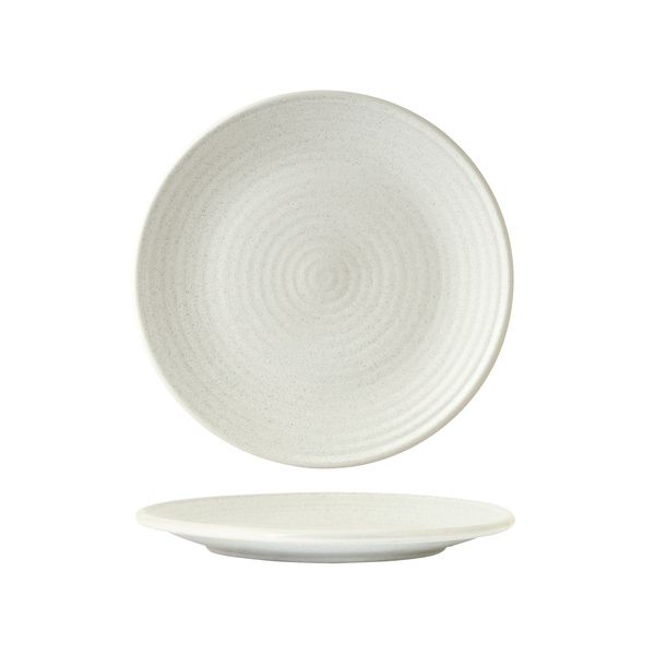 Zuma Frost Ribbed Round Plate - 210mm (Pack of 6)
