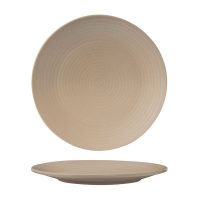 Zuma Sand Ribbed Round Plate - 265mm (Pack of 6)