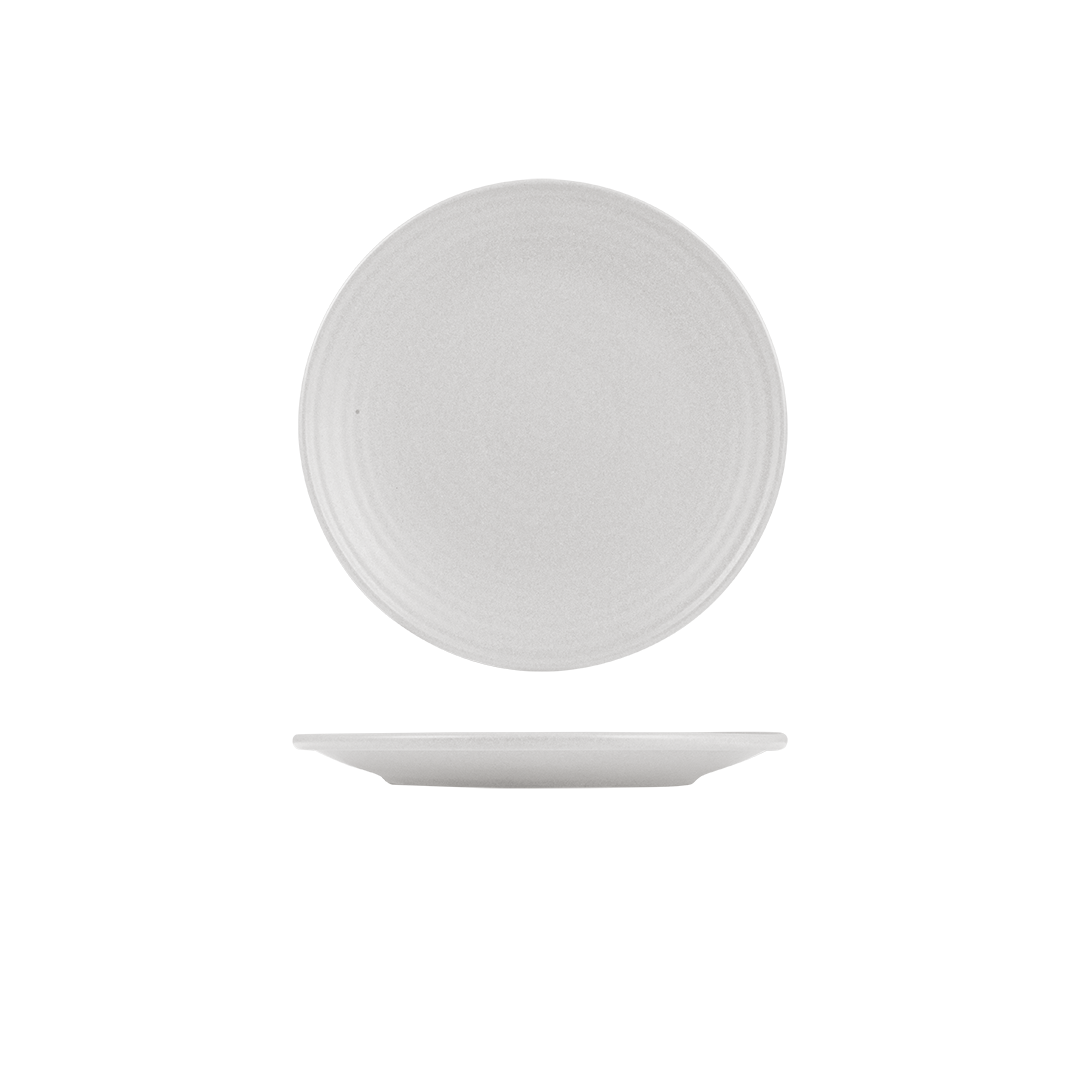 Zuma Pearl Aspen Ribbed Round Plate - 210mm (Pack of 6)