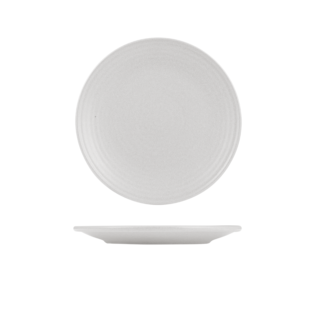 Zuma Pearl Aspen Ribbed Round Plate - 265mm (Pack of 6)