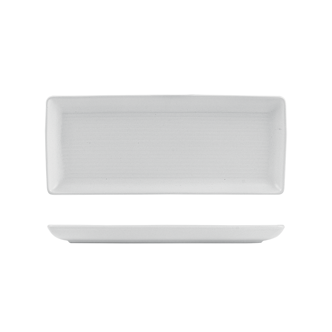 Zuma Pearl Aspen Ribbed Rectangular Platter - 335x140mm (Pack of 6)