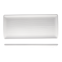 Zuma Pearl Aspen Ribbed Rectangular Platter - 395x180mm (Pack of 6)