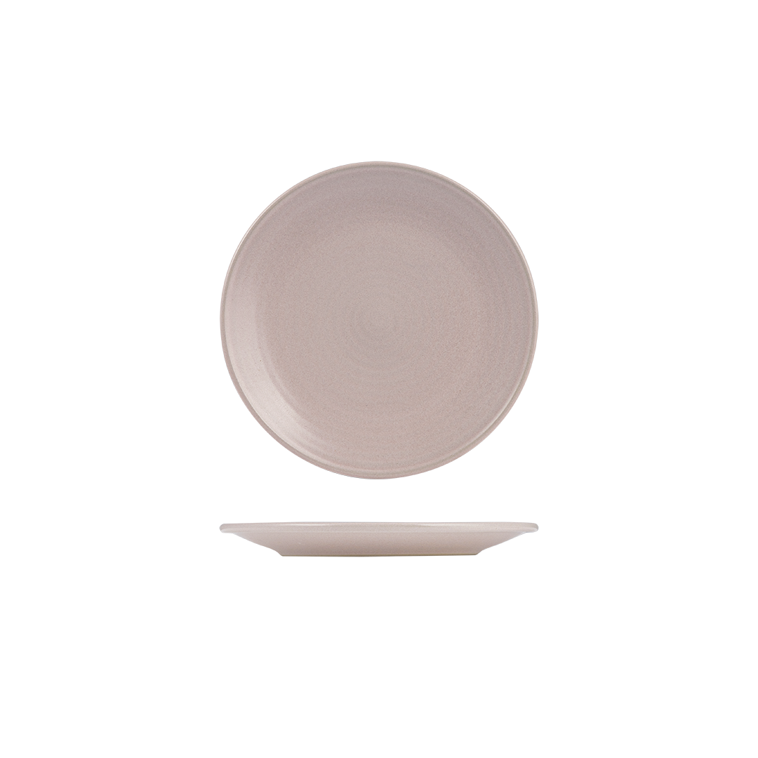 Zuma Pearl Blush Ribbed Round Plate - 210mm (Pack of 6)