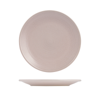 Zuma Pearl Blush Ribbed Round Plate - 265mm (Pack of 6)