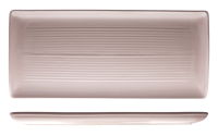 Zuma Pearl Blush Ribbed Rectangular Platter - 395x180mm (Pack of 6)