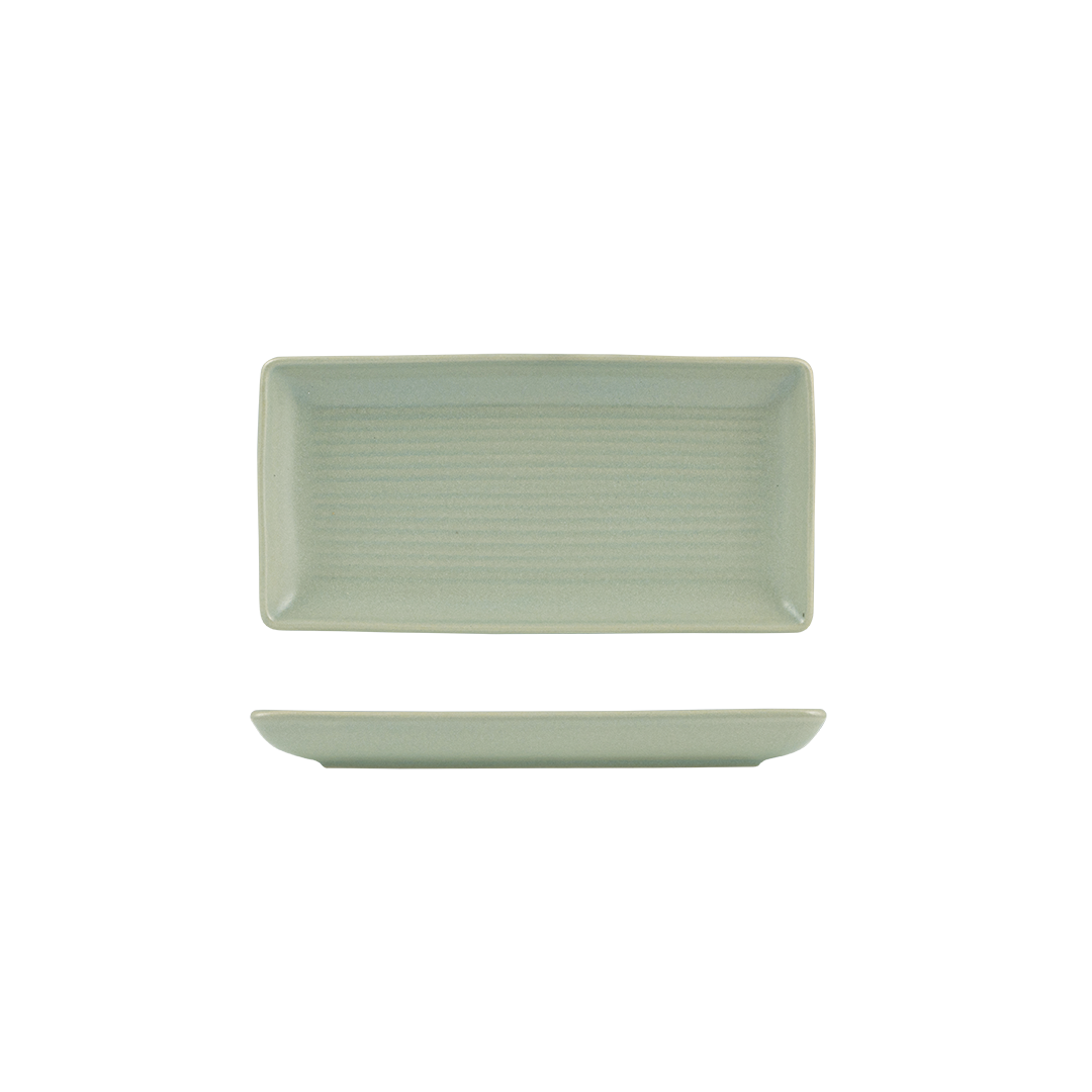 Zuma Pearl Pistachio Ribbed Rectangular Platter - 250x125mm (Pack of 6)