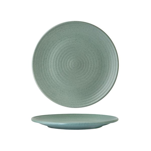 Zuma Mint Ribbed Round Plate - 210mm (Pack of 6)