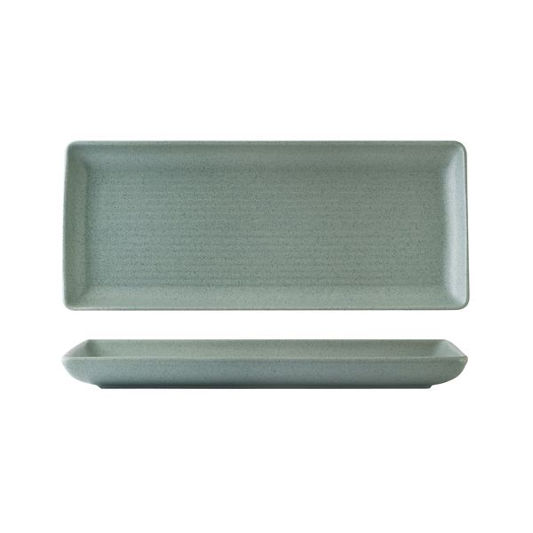 Zuma Mint Ribbed Rectangular Platter - 335x140mm (Pack of 6)