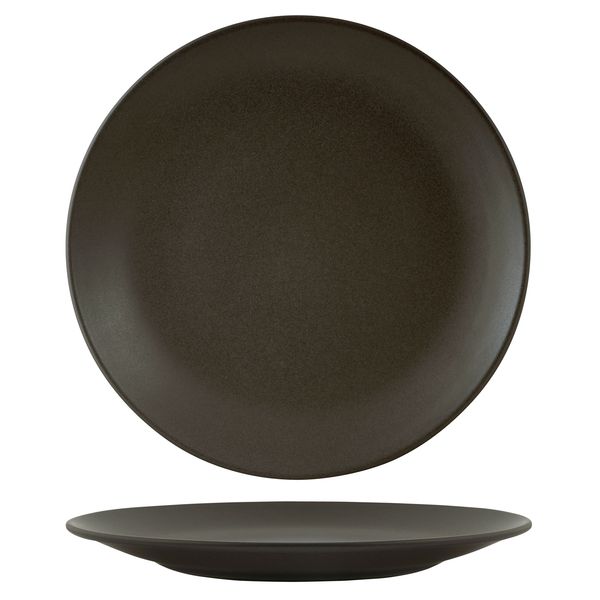 Zuma Charcoal Round Coupe Plate - 310mm (Pack of 3)
