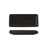 Zuma Charcoal Ribbed Rectangular Platter - 220x100mm (Pack of 6)