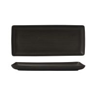Zuma Charcoal Ribbed Rectangular Platter - 335x140mm (Pack of 6)