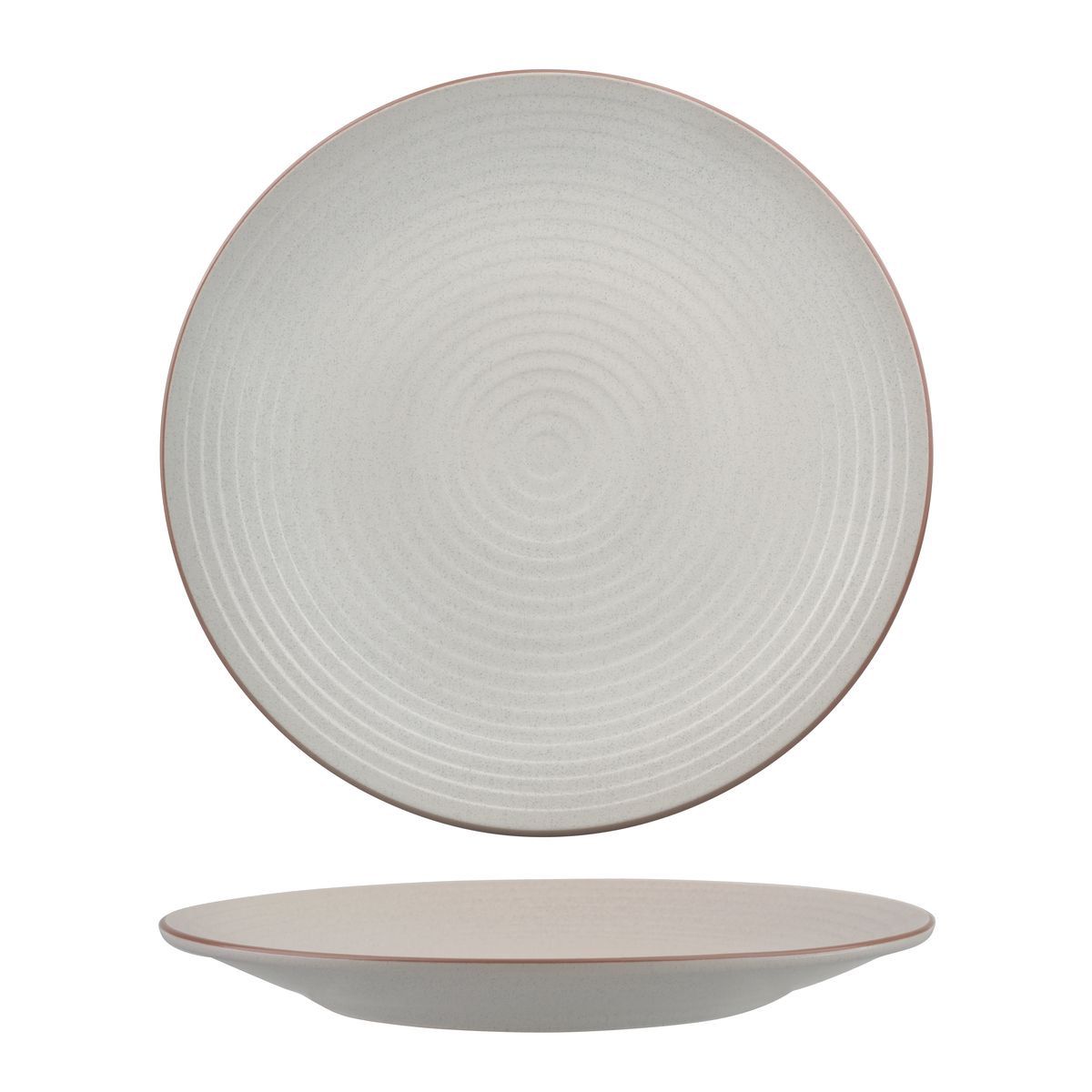 Zuma Mineral Ribbed Round Plate - 310mm (Pack of 3)
