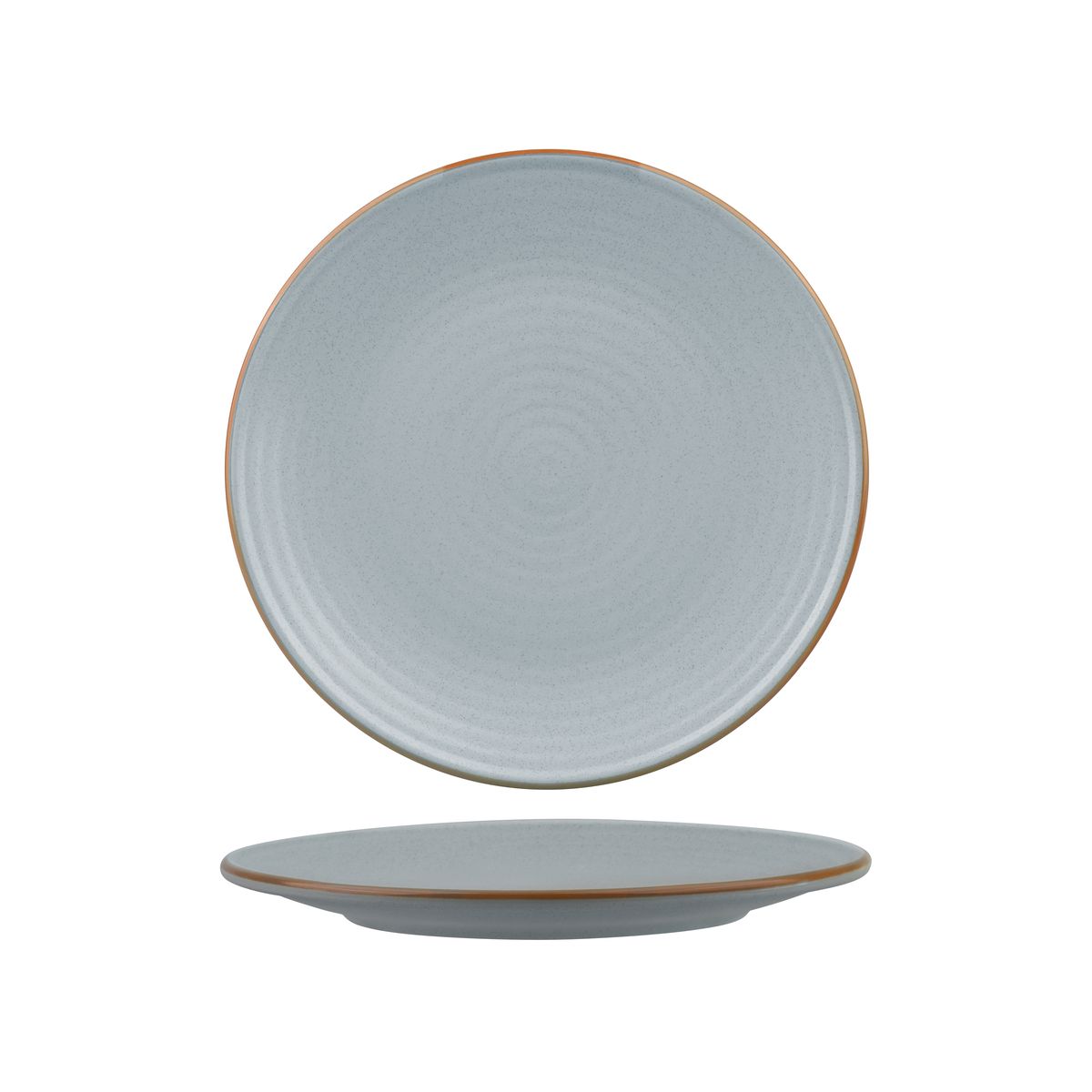 Zuma Bluestone Ribbed Round Plate - 210mm (Pack of 6)