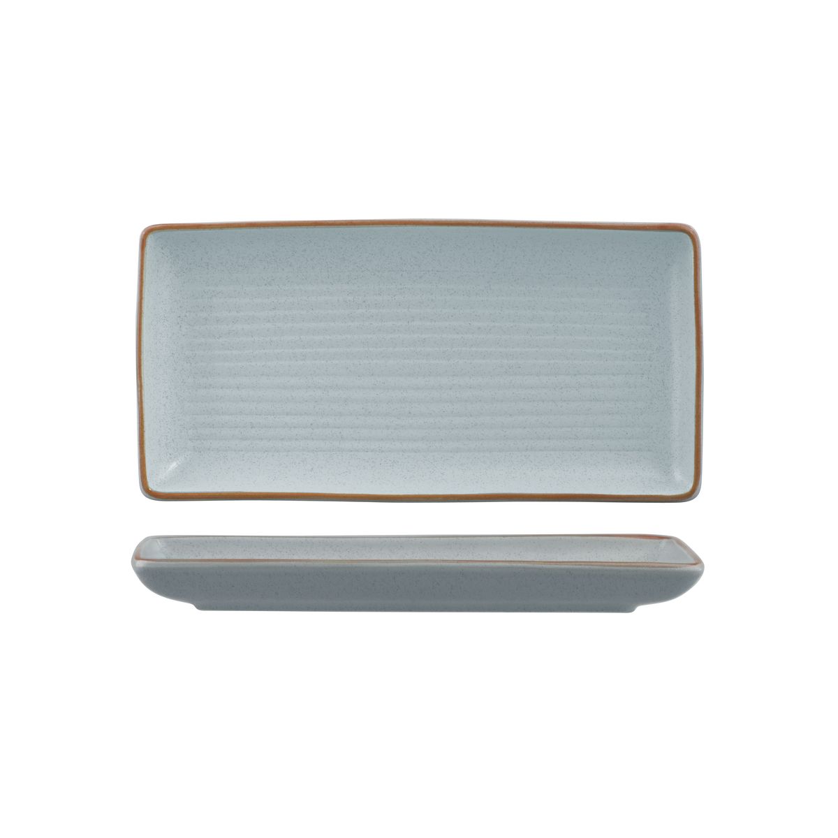 Zuma Bluestone Ribbed Rectangular Platter - 250x125mm (Pack of 6)