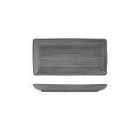 Zuma Gravel Ribbed Rectangular Platter - 250x125mm (Pack of 6)