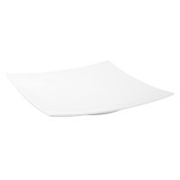 Ryner Melamine Curved Square Platter - 400x400mm - White (Pack of 3)
