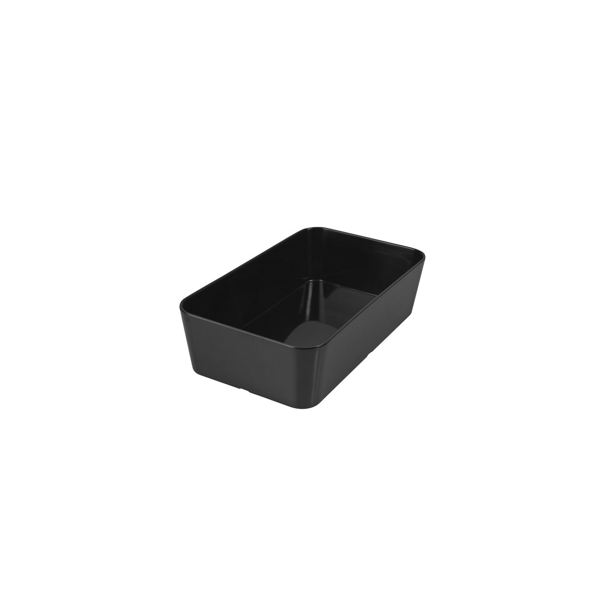 Ryner Melamine Rectangular Deep Dish - Straight Sided - 250x150mm - Black (Pack of 3)