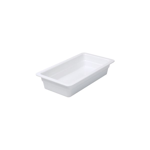 Ryner Melamine 1/3 Size Melamine Food Pan - 325x175mm - White (Pack of 3)