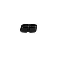 Ryner Melamine Divided Sauce Dish - 85x70mm - Black (Pack of 24)