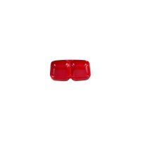 Ryner Melamine Divided Sauce Dish - 85x70mm - Red (Pack of 24)
