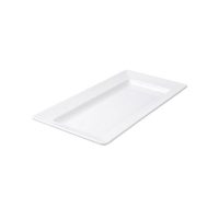 Ryner Melamine Rectangular Platter - Wide Rim - 360x205mm - White (Pack of 3)