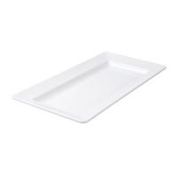 Ryner Melamine Rectangular Platter - Wide Rim - 560x322mm - White (Pack of 3)