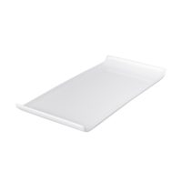 Ryner Melamine Rectangular Platter With Lip - 300x145mm - White (Pack of 6)