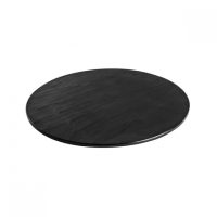 Ryner Melamine Black Taroko Flat Round Platter - 330mm (Pack of 3)