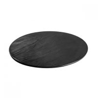 Ryner Melamine Black Taroko Flat Round Platter - 430mm (Pack of 3)