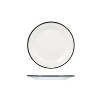 Ryner Melamine Evoke Round Plate - Black Rim - 220mm (Pack of 12)