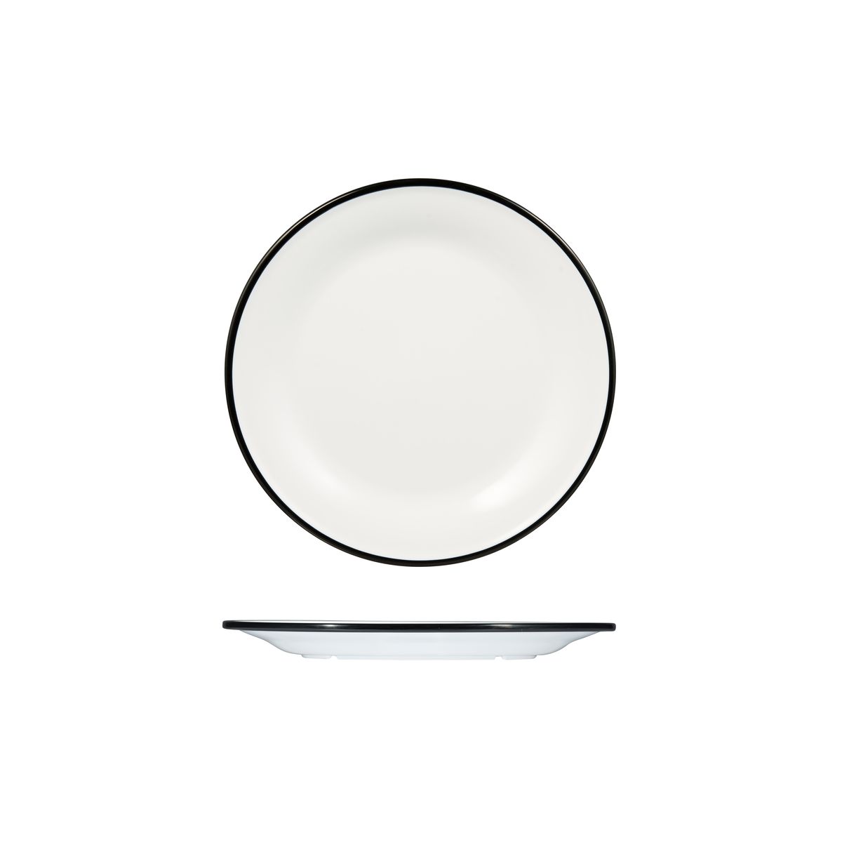 Ryner Melamine Evoke Round Plate - Black Rim - 220mm (Pack of 12)