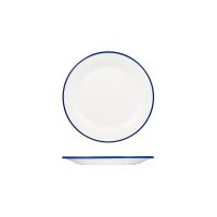 Ryner Melamine Evoke Rim Round Plate - Blue Rim - 220mm (Pack of 12)