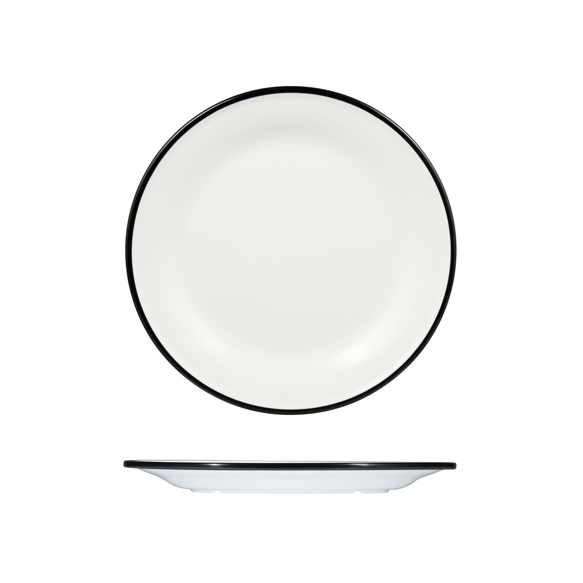 Ryner Melamine Evoke Round Plate - Black Rim - 270mm (Pack of 12)