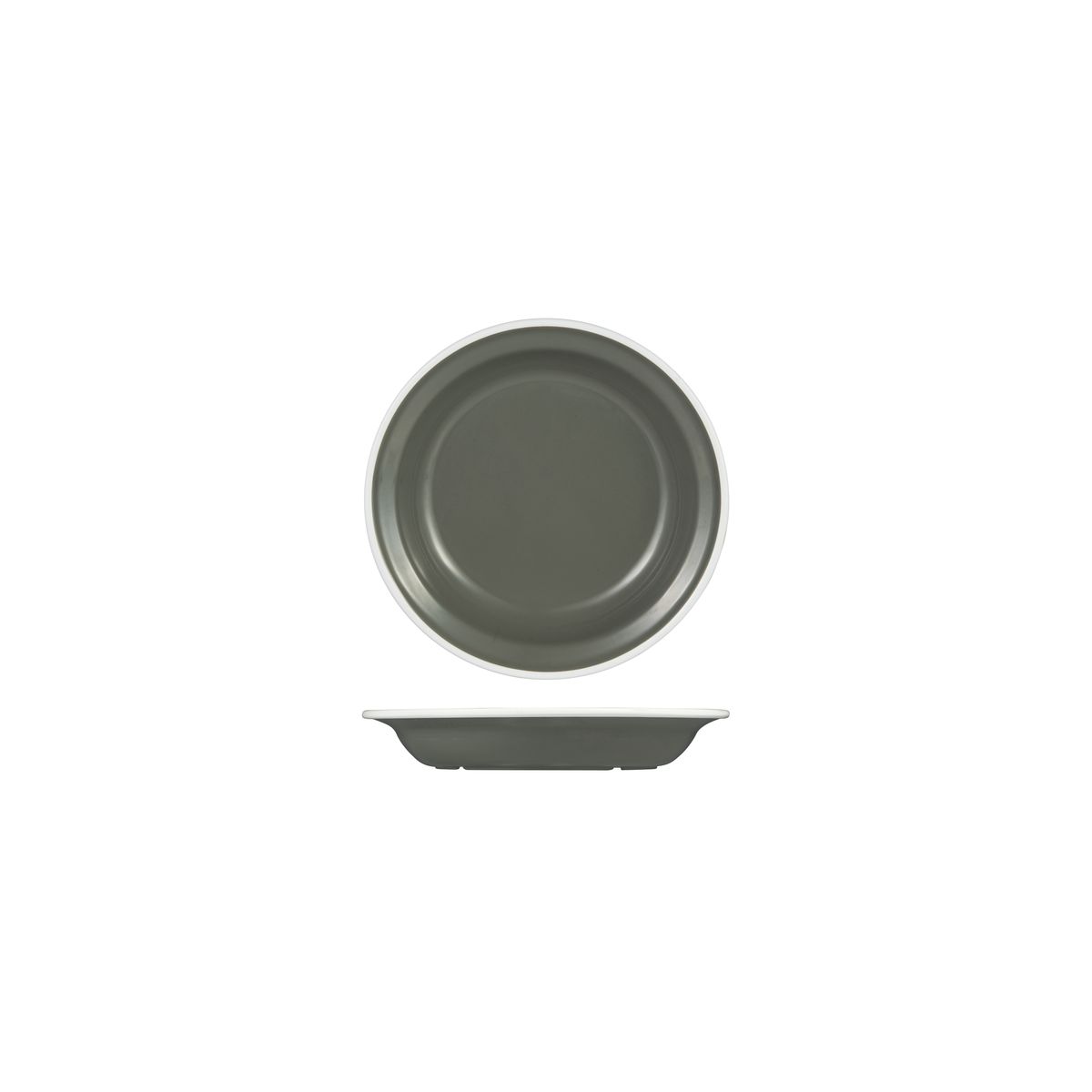 Ryner Buffetware Evoke Round Bowl - Grey With White Rim - 380ml (Pack of 12)