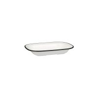 Ryner Melamine Evoke Rectangular Dish - Black Rim - 400ml (Pack of 12)