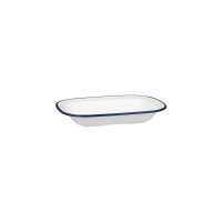 Ryner Melamine Evoke Rim Rectangular Dish - Blue Rim - 400ml (Pack of 12)