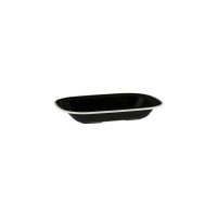 Ryner Melamine Evoke Rectangular Dish - Black With White Rim - 400ml (Pack of 12)