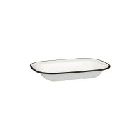 Ryner Melamine Evoke Rectangular Dish - Black Rim - 580ml (Pack of 12)