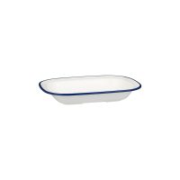 Ryner Melamine Evoke Rim Rectangular Dish - Blue Rim - 580ml (Pack of 12)